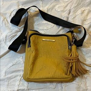 Steve Madden Mustard Crossbody Bag with Tassel